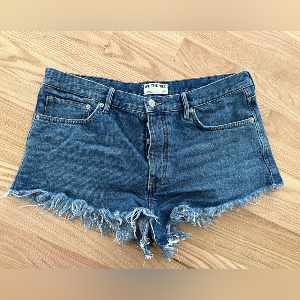 We The Free by Free People Loving Good Vibrations Cutoffs in Cayman.